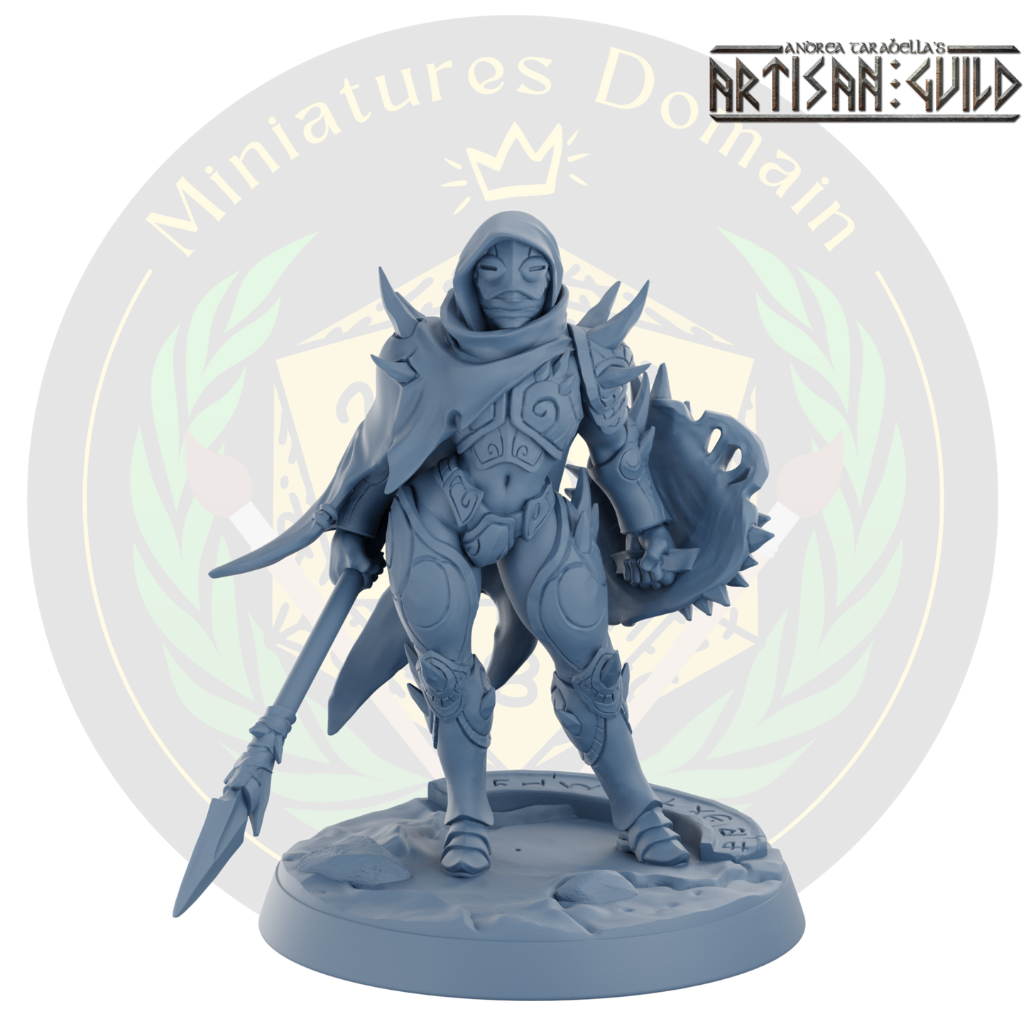 Blacktongue Assassin woman in a mask with a spear and shield