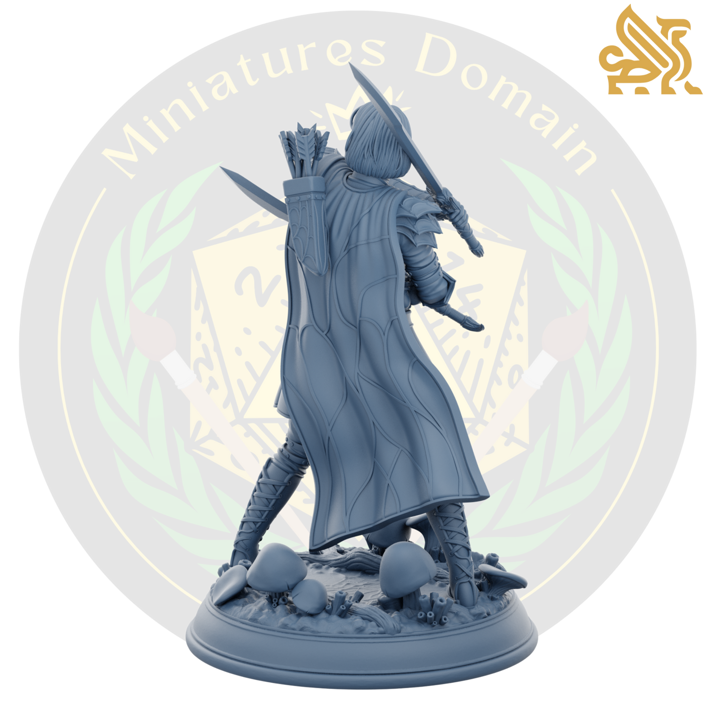 Drow soldier with swords